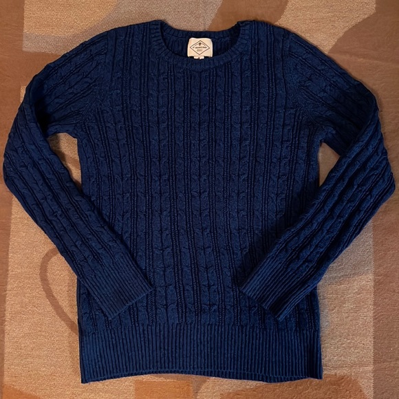 EUC Blue St. John's Bay Crew Neck Cable-Knit Pullover Sweater, M - Picture 3 of 13